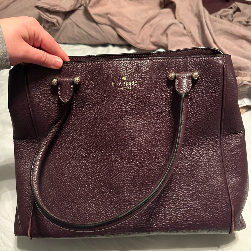 Kate Spade Purple Leather Tote Bag